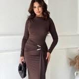 Long buckle dress